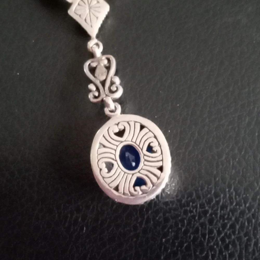 BALI LEGACY STERLING SILVER AND 18k GOLD CARIBBEAN BLUE QUARTZ Y-NECKLACE - Picture 6 of 9